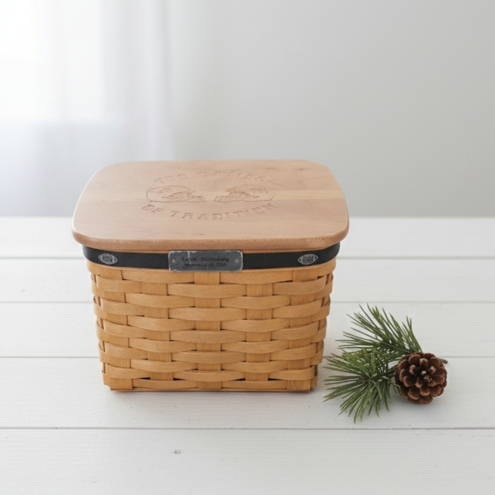 Longaberger 2006 Football Basket w Wood Lid